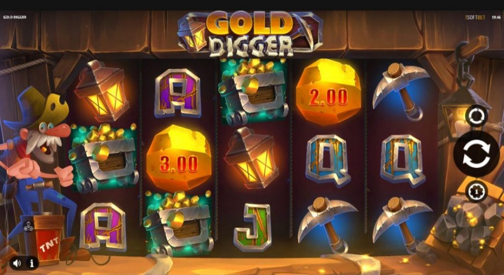 The gameplay of the Gold Digger slot