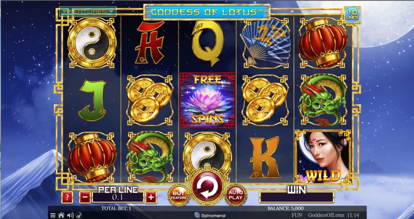 Hoe speel je de Goddess of Lotus 10 Lines-slot?