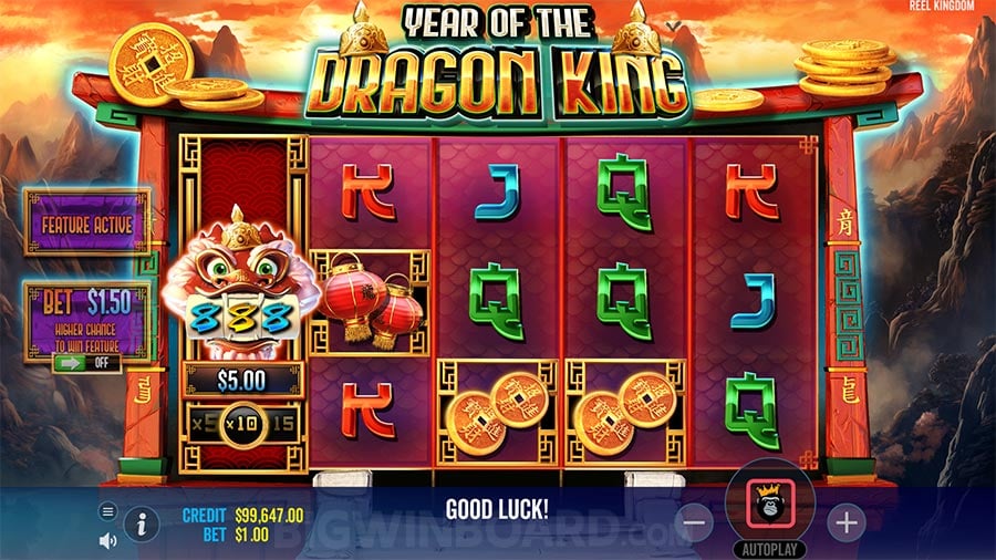 Ga op een mythologische reis met Year of the Dragon King Slot